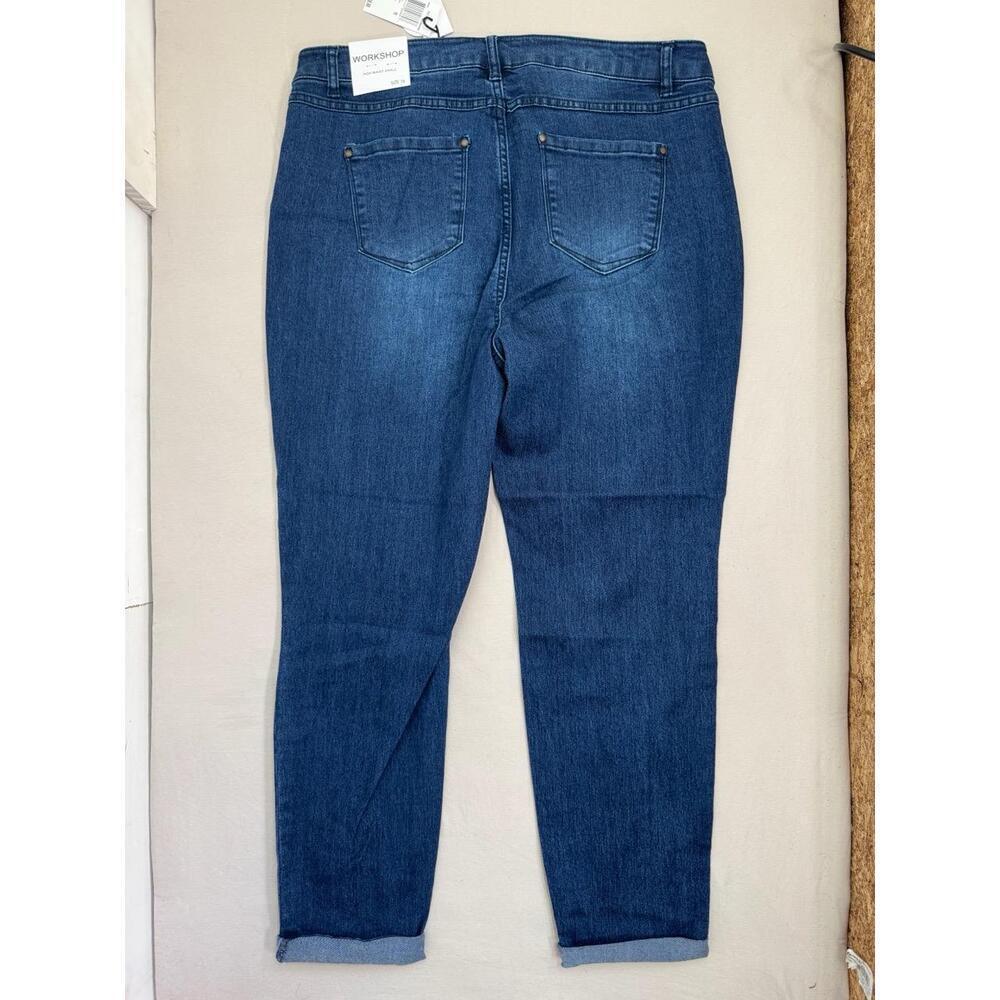 WORKSHOP Republic Womens Size 14 Med Dark Blue High Waist Skinny Ankle Stretchy - Picture 3 of 10
